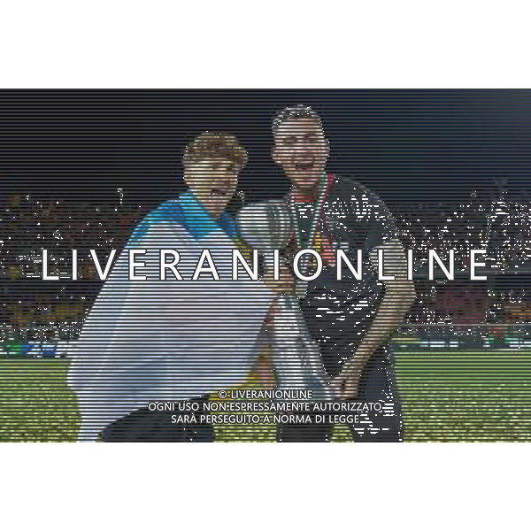 Emmanuele Mastrodonato/LMedia - US Lecce vs Pordenone Calcio - Italian soccer Serie B match 2021/2022 May 06 2022 - Stadio Via del Mare Lecce, Italy US Lecce vs Pordenone Calcio Photo showing: Pablo Rodriguez (US Lecce) and Raul Asencio (US Lecce) @Emmanuele Mastrodonato/LiveMedia AG ALDO LIVERANI SAS