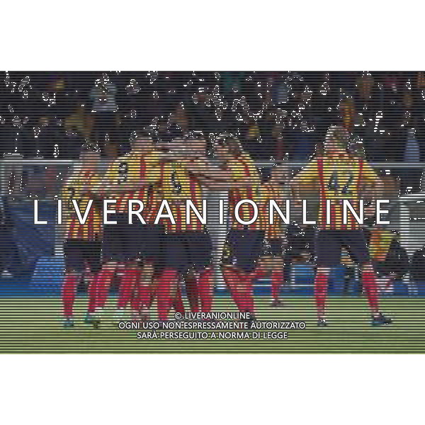 Emmanuele Mastrodonato/LMedia - US Lecce vs Pordenone Calcio - Italian soccer Serie B match 2021/2022 May 06 2022 - Stadio Via del Mare Lecce, Italy US Lecce vs Pordenone Calcio Photo showing: Massimo Coda (US Lecce) Antonino Gallo (US Lecce) Morten Hjulmand (US Lecce) celebrates fot the victory @Emmanuele Mastrodonato/LiveMedia AG ALDO LIVERANI SAS