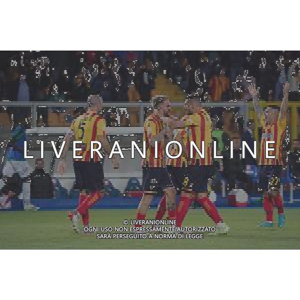 Emmanuele Mastrodonato/LMedia - US Lecce vs Pordenone Calcio - Italian soccer Serie B match 2021/2022 May 06 2022 - Stadio Via del Mare Lecce, Italy US Lecce vs Pordenone Calcio Photo showing: Zan Majer (US Lecce) and Mario Gargiulo (US Lecce) celebrates for the victory @Emmanuele Mastrodonato/LiveMedia AG ALDO LIVERANI SAS