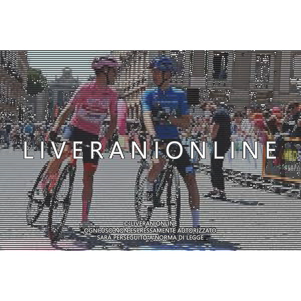 11-05-2022 Giro D\'italia; Tappa 05 Catania - Messina; 2022, Trek - Segafredo; 2022, Bora - Hansgrohe; Lopez, Juan Pedro; Kamna, Lennard; Catania; ©SIROTTI/ AGENZIA ALDO LIVERANI SAS