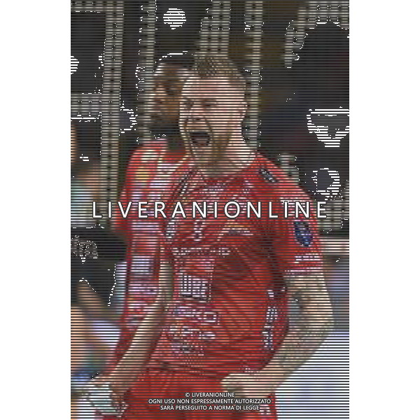 Roberto Bartomeoli/LMedia - Play Off - Cucine Lube Civitanova vs Sir Safety Conad Perugia - Volleyball Italian Serie A Men Superleague Championship 2021/2022 May 11 2022 - Eurosuole Forum Civitanova Marche, Italy Play Off - Cucine Lube Civitanova vs Sir Safety Conad Perugia Photo showing: Ivan Zaytsev #9 (Cucine Lube Civitanova) rejoicing after making a point @Roberto Bartomeoli/LiveMedia / AGENZIA ALDO LIVERANI SAS