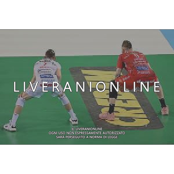 Roberto Bartomeoli/LMedia - Play Off - Cucine Lube Civitanova vs Sir Safety Conad Perugia - Volleyball Italian Serie A Men Superleague Championship 2021/2022 May 11 2022 - Eurosuole Forum Civitanova Marche, Italy Play Off - Cucine Lube Civitanova vs Sir Safety Conad Perugia Photo showing: Ivan Zaytsev #9 (Cucine Lube Civitanova) and Fabio Balaso #7 (Cucine Lube Civitanova) @Roberto Bartomeoli/LiveMedia / AGENZIA ALDO LIVERANI SAS