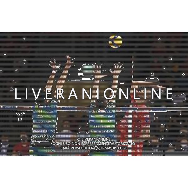 Roberto Bartomeoli/LMedia - Play Off - Cucine Lube Civitanova vs Sir Safety Conad Perugia - Volleyball Italian Serie A Men Superleague Championship 2021/2022 May 11 2022 - Eurosuole Forum Civitanova Marche, Italy Play Off - Cucine Lube Civitanova vs Sir Safety Conad Perugia Photo showing: Attack of Ricardo Lucarelli Santos De Souza #8 (Cucine Lube Civitanova) @Roberto Bartomeoli/LiveMedia / AGENZIA ALDO LIVERANI SAS