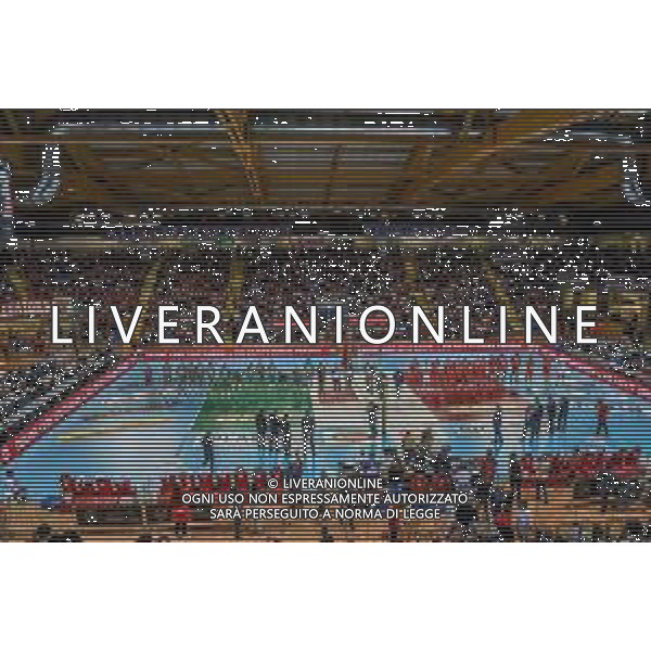 Roberto Bartomeoli/LMedia - Play Off - Cucine Lube Civitanova vs Sir Safety Conad Perugia - Volleyball Italian Serie A Men Superleague Championship 2021/2022 May 11 2022 - Eurosuole Forum Civitanova Marche, Italy Play Off - Cucine Lube Civitanova vs Sir Safety Conad Perugia Photo showing: Cucine Lube Civitanova and Sir Safety Conad Perugia players take to the volleyball court @Roberto Bartomeoli/LiveMedia / AGENZIA ALDO LIVERANI SAS