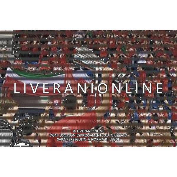 Roberto Bartomeoli/LMedia - Play Off - Cucine Lube Civitanova vs Sir Safety Conad Perugia - Volleyball Italian Serie A Men Superleague Championship 2021/2022 May 11 2022 - Eurosuole Forum Civitanova Marche, Italy Play Off - Cucine Lube Civitanova vs Sir Safety Conad Perugia Photo showing: Gabi Garcia Fernandez #1 (Cucine Lube Civitanova) and Supporter of the Cucine Lube Civitanova @Roberto Bartomeoli/LiveMedia / AGENZIA ALDO LIVERANI SAS