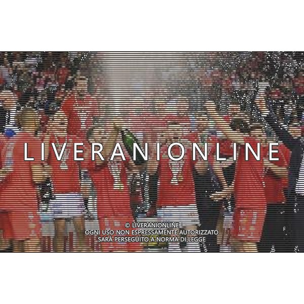 Roberto Bartomeoli/LMedia - Play Off - Cucine Lube Civitanova vs Sir Safety Conad Perugia - Volleyball Italian Serie A Men Superleague Championship 2021/2022 May 11 2022 - Eurosuole Forum Civitanova Marche, Italy Play Off - Cucine Lube Civitanova vs Sir Safety Conad Perugia Photo showing: Awards ceremony Cucine Lube Civitanova @Roberto Bartomeoli/LiveMedia / AGENZIA ALDO LIVERANI SAS
