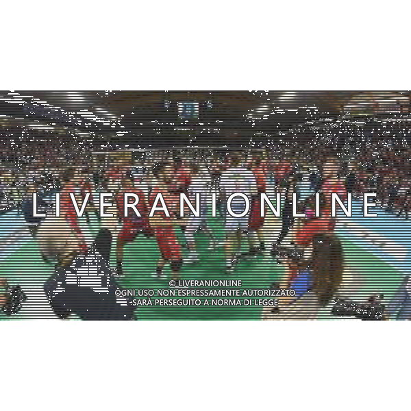 Roberto Bartomeoli/LMedia - Play Off - Cucine Lube Civitanova vs Sir Safety Conad Perugia - Volleyball Italian Serie A Men Superleague Championship 2021/2022 May 11 2022 - Eurosuole Forum Civitanova Marche, Italy Play Off - Cucine Lube Civitanova vs Sir Safety Conad Perugia Photo showing: Cucine Lube Civitanova Shield Party @Roberto Bartomeoli/LiveMedia / AGENZIA ALDO LIVERANI SAS