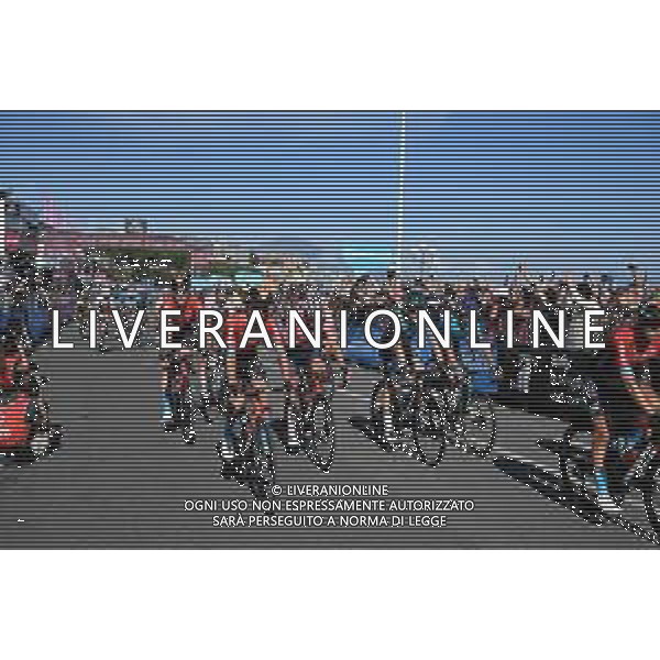 14-05-2022 Giro D\'italia; Tappa 08 Napoli - Napoli; 2022, Bahrain - Victorious; 2022, Trek - Segafredo; Bilbao, Peio; Lopez, Juan Pedro; Napoli; ©SIROTTI/AGENZIA ALDO LIVERANI SAS