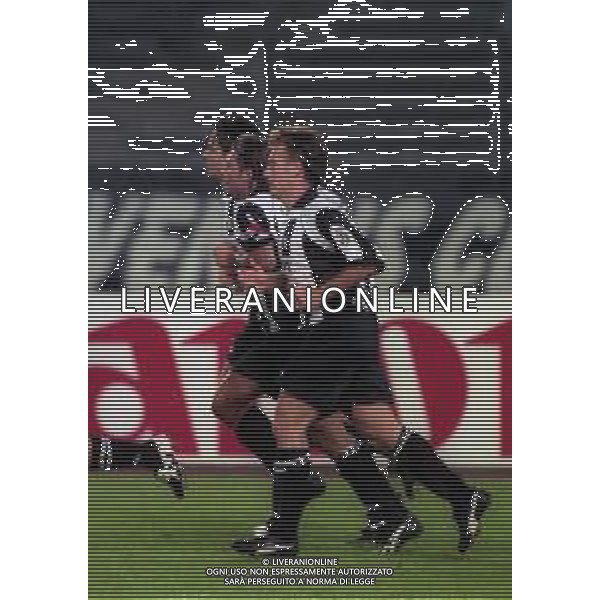17-09-1997 TORINO COOPPA CAMPIONI JUVENTUS -FEYENOORD 5-1 NELLA FOTO DIDIER DESCHAMPS-ANTONIO CONTE E FILIPPO INZAGHI AG ALDO LIVERANI SAS