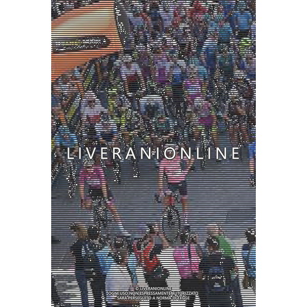 15-05-2022 Giro D\'italia; Tappa 09 Isernia - Monte Blockhaus; 2022, Groupama - Fdj; 2022, Trek - Segafredo; Demare, Arnaud; Lopez, Juan Pedro; Isernia; ©SIROTTI / AGENZIA ALDO LIVERANI SAS