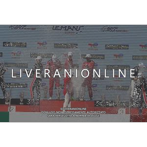 IMOLA 15 05 2022 AUTODROMO ENZO E DINO FERRARI L\'EUROPEAN LE MANS SERIES (ELMS) CON LA 4 ORE DI IMOLA NELLA FOTO LORENZO COLOMBO LOUIS DELETRAZ E FERDINAND HABSBURG SCUDERIA PREMA VINCITORI A IMOLA - PODIO ©SANNA/ AGENZIA ALDO LIVERANI SAS