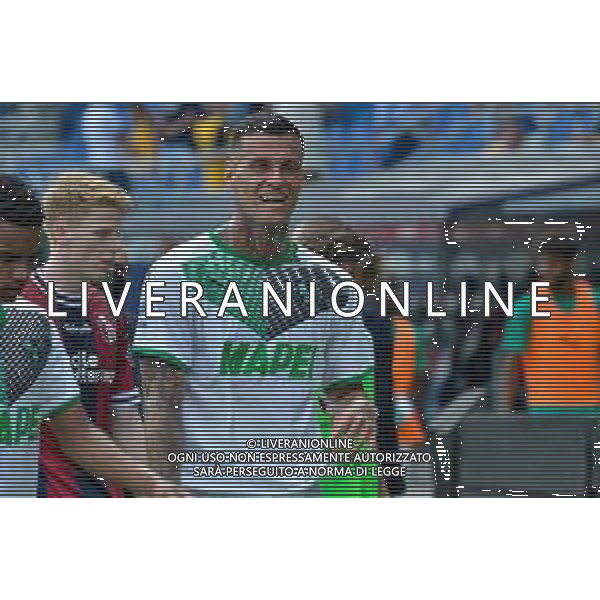 BOLOGNA - SASSUOLO CAMPIONATO CALCIO SERIE A TIM 15.05.2022 NELLA FOTO ESULTANZA DI GIANLUCA SCAMACCA A FINE GARA ©VILLANI / AGENZIA ALDO LIVERANI SAS