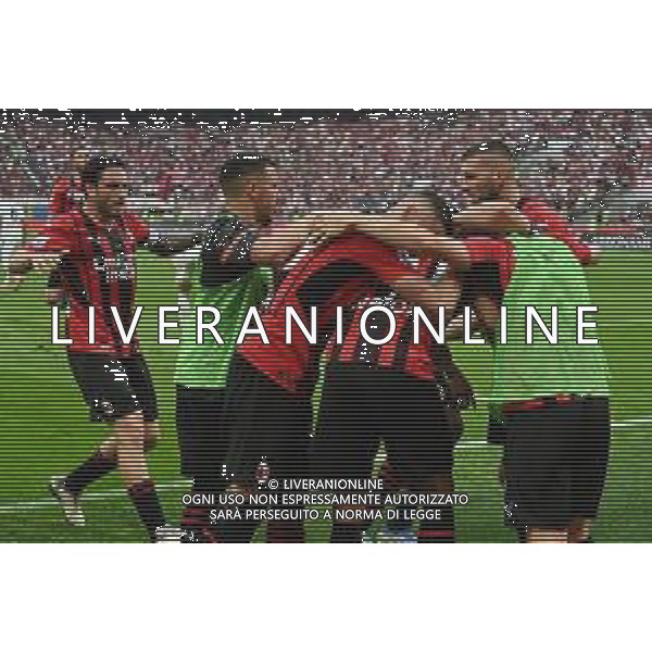 esultanza Milan dopo il gol dell\'1 a 0 Milan vs Atalanta Milano 15-05-2022 Stadio Giuseppe Meazza - San Siro Campionato Serie A TIM - 37a giornata foto Roberto Garavaglia/ag. Aldo Liverani sas/ AGENZIA ALDO LIVERANI SAS