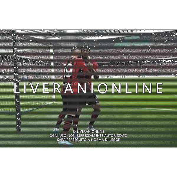 Theo Hernandez (Milan) e Rafael Leao (Milan) esultano dopo il gol dell\'1 a 0 Milan vs Atalanta Milano 15-05-2022 Stadio Giuseppe Meazza - San Siro Campionato Serie A TIM - 37a giornata foto Roberto Garavaglia/ag. Aldo Liverani sas/ AGENZIA ALDO LIVERANI SAS