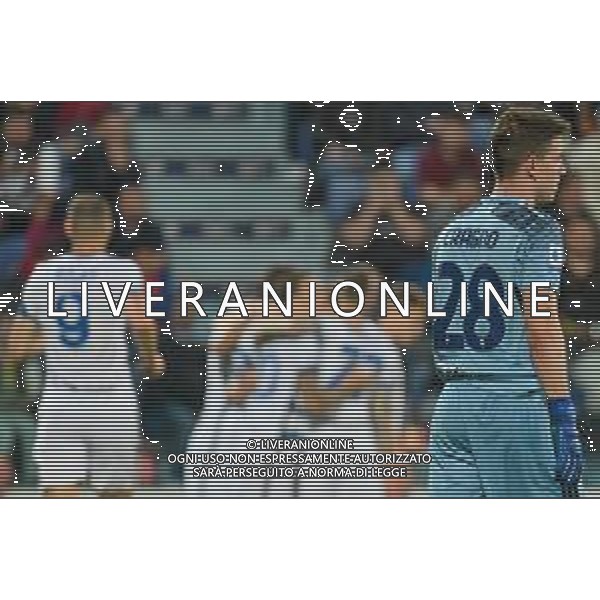 15-5-2022. Cagliari Calcio-Inter F.C., 37° giornata Serie A 2021/2022. Italia, Sardegna, Cagliari, stadio Unipol Domus. Salvatore Moi/Aldo Liverani s.a.s.. Nella foto: Gol dell\'Inter contro Cagliari in trasferta, nello stadio Unipol Domus di Cagliari. Segna Matteo Darmian Inter - delusione alessio cragno ©MOI / AGENZIA ALDO LIVERANI SAS