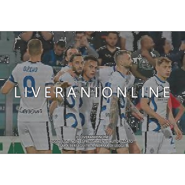 15-5-2022. Cagliari Calcio-Inter F.C., 37° giornata Serie A 2021/2022. Italia, Sardegna, Cagliari, stadio Unipol Domus. Salvatore Moi/Aldo Liverani s.a.s.. Nella foto: Gol dell\'Inter contro Cagliari in trasferta, nello stadio Unipol Domus di Cagliari. Segna Matteo Darmian Inter - esultanza ©MOI / AGENZIA ALDO LIVERANI SAS