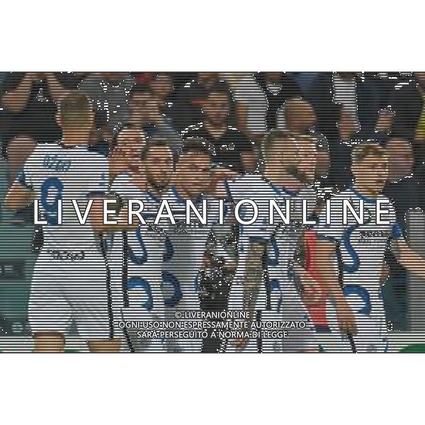 15-5-2022. Cagliari Calcio-Inter F.C., 37° giornata Serie A 2021/2022. Italia, Sardegna, Cagliari, stadio Unipol Domus. Salvatore Moi/Aldo Liverani s.a.s.. Nella foto: Gol dell\'Inter contro Cagliari in trasferta, nello stadio Unipol Domus di Cagliari. Segna Matteo Darmian Inter - esultanza ©MOI / AGENZIA ALDO LIVERANI SAS