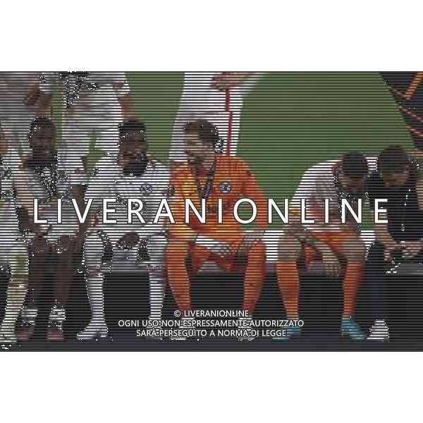 Francesco Scaccianoce/LMedia - UEFA Europa League 2022 Final - Eintracht vs Rangers - football Europa League match 2021/2022 May 18 2022 - Estadio Ramon Sanchez-Pizjuan Seville, Spain UEFA Europa League 2022 Final - Eintracht vs Rangers Photo showing: Danny da Costa (Eintracht Frankfurt) and Kevin Trapp (Eintracht Frankfurt) celebrate after winning the Sevilla 2022 UEFA EUROPA LEAGUE final @Francesco Scaccianoce/LiveMedia /AGENZIA ALDO LIVERANI SAS