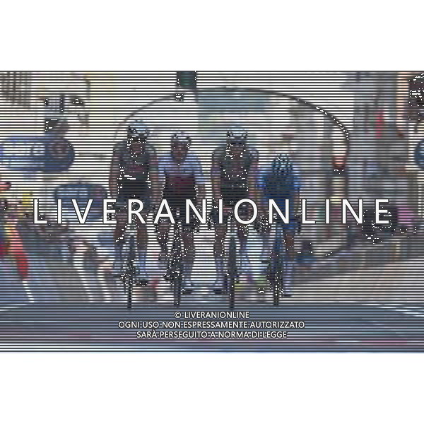 19-05-2022 Giro D\'italia; Tappa 12 Parma - Genova; 2022, Alpecin - Fenix; 2022, Cofidis; Van Der Poel, Mathieu; Riesebeek, Oscar; Consonni, Simone; Genova; ©SIROTTI/AGENZIA ALDO LIVERANI SAS
