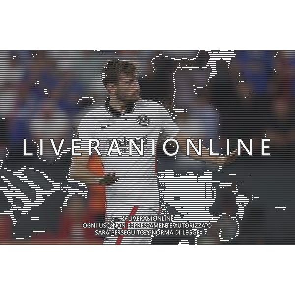 Francesco Scaccianoce/LMedia - UEFA Europa League 2022 Final - Eintracht vs Rangers - football Europa League match 2021/2022 May 18 2022 - Estadio Ramon Sanchez-Pizjuan Seville, Spain UEFA Europa League 2022 Final - Eintracht vs Rangers Photo showing: Christopher Lenz (Eintracht Frankfurt) gestures towards Rangers FC fans @Francesco Scaccianoce/LiveMedia /Ag. Aldo Liverani Sas