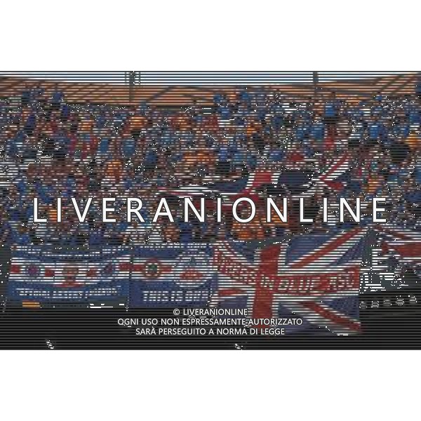 Francesco Scaccianoce/LMedia - UEFA Europa League 2022 Final - Eintracht vs Rangers - football Europa League match 2021/2022 May 18 2022 - Estadio Ramon Sanchez-Pizjuan Seville, Spain UEFA Europa League 2022 Final - Eintracht vs Rangers Photo showing: Rangers FC fans support their team @Francesco Scaccianoce/LiveMedia /Ag. Aldo Liverani Sas