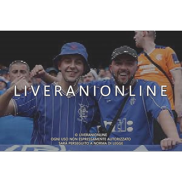 Francesco Scaccianoce/LMedia - UEFA Europa League 2022 Final - Eintracht vs Rangers - football Europa League match 2021/2022 May 18 2022 - Estadio Ramon Sanchez-Pizjuan Seville, Spain UEFA Europa League 2022 Final - Eintracht vs Rangers Photo showing: Rangers FC fans support their team @Francesco Scaccianoce/LiveMedia /Ag. Aldo Liverani Sas