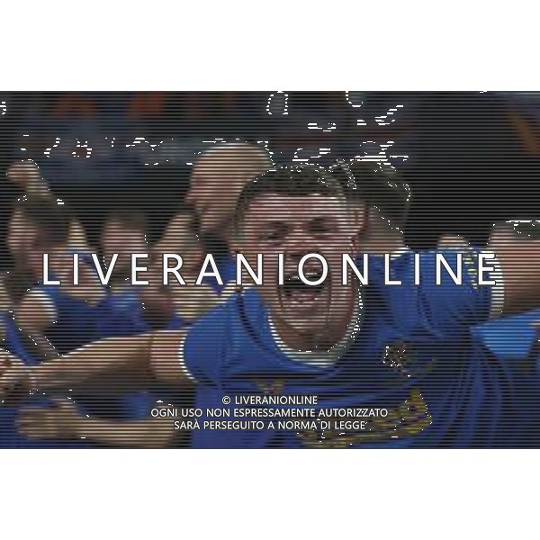 Francesco Scaccianoce/LMedia - UEFA Europa League 2022 Final - Eintracht vs Rangers - football Europa League match 2021/2022 May 18 2022 - Estadio Ramon Sanchez-Pizjuan Seville, Spain UEFA Europa League 2022 Final - Eintracht vs Rangers Photo showing: A Rangers FC fan celebrates @Francesco Scaccianoce/LiveMedia /Ag. Aldo Liverani Sas