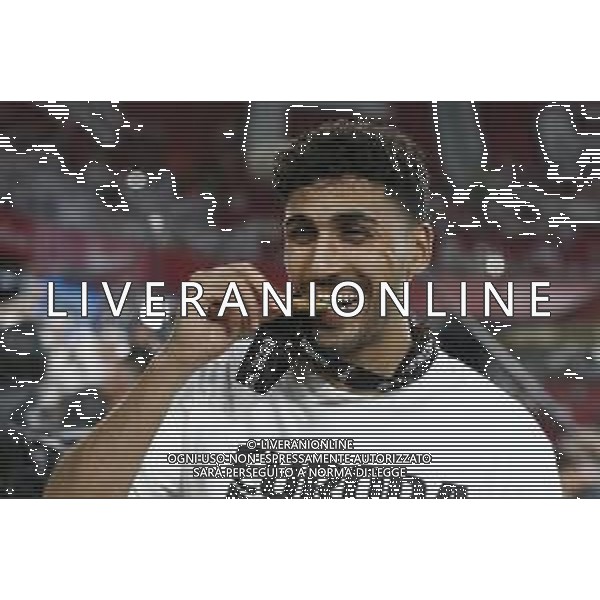 Francesco Scaccianoce/LMedia - UEFA Europa League 2022 Final - Eintracht vs Rangers - football Europa League match 2021/2022 May 18 2022 - Estadio Ramon Sanchez-Pizjuan Seville, Spain UEFA Europa League 2022 Final - Eintracht vs Rangers Photo showing: Ayman Barkok (Eintracht Frankfurt) celebrates kissing the medal @Francesco Scaccianoce/LiveMedia /Ag. Aldo Liverani Sas