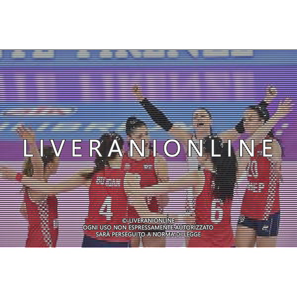 Lisa Guglielmi/LMedia - Test Match - Women Italy vs Women Croatia - Volleyball Test Match May 19 2022 - Pala Wanny Florence, Italy Test Match - Women Italy vs Women Croatia Photo showing: Happiness of Croatia @Lisa Guglielmi/LiveMedia /Ag. Aldo Liverani Sas