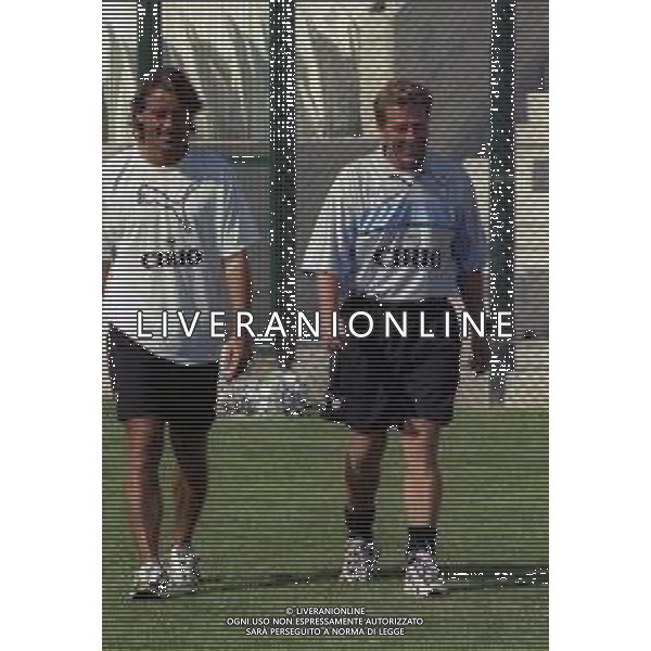 1999-ALLENAMENTO LAZIO CALCIO NELLA FOTO IVAN CARMINATI PREPARATORE LAZIO CALCIO E ROBERTO MANCINI AG ALDO LIVERANI SAS