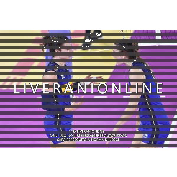 Lisa Guglielmi/LMedia - Test Match - Women Italy vs Women Croatia - Volleyball Test Match May 19 2022 - Pala Wanny Florence, Italy Test Match - Women Italy vs Women Croatia Photo showing: Happiness of Alice Degradi (Italy) and Cristina Chirichella (Italy) @Lisa Guglielmi/LiveMedia /Ag. Aldo Liverani Sas
