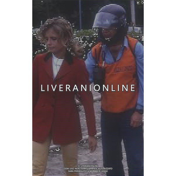 RETROSPETTIVA ISABELLA FERRARI ATTRICE NELLA FOTO ISABELLA FERRARI CON JERRY CALA\' NELL\'ANNO 1985 SET DEL FILM “IL RAGAZZO DEL PONY EXPRESS“ AG ALDO LIVERANI SAS 