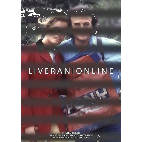 RETROSPETTIVA ISABELLA FERRARI ATTRICE NELLA FOTO ISABELLA FERRARI CON JERRY CALA\' NELL\'ANNO 1985 SET DEL FILM “IL RAGAZZO DEL PONY EXPRESS“ AG ALDO LIVERANI SAS 