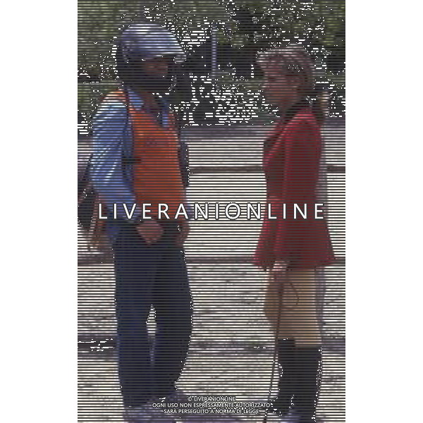 RETROSPETTIVA ISABELLA FERRARI ATTRICE NELLA FOTO ISABELLA FERRARI CON JERRY CALA\' NELL\'ANNO 1985 SET DEL FILM “IL RAGAZZO DEL PONY EXPRESS“ AG ALDO LIVERANI SAS 