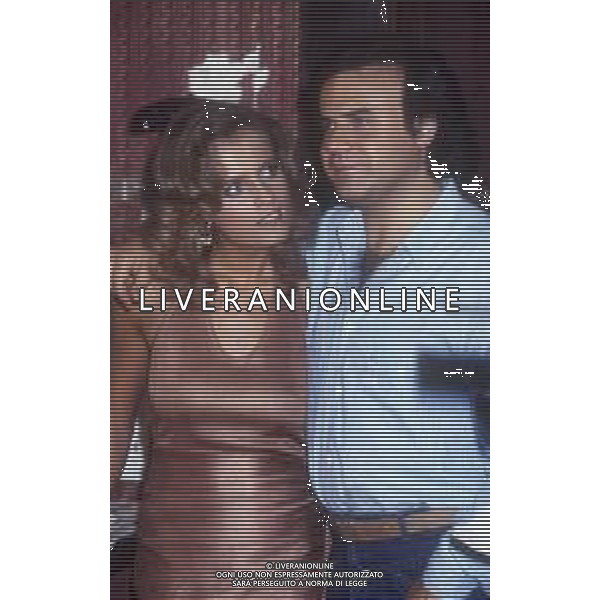 RETROSPETTIVA ISABELLA FERRARI ATTRICE NELLA FOTO ISABELLA FERRARI CON JERRY CALA\' NELL\'ANNO 1985 A ROMA AG ALDO LIVERANI SAS 