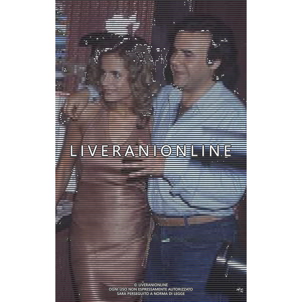 RETROSPETTIVA ISABELLA FERRARI ATTRICE NELLA FOTO ISABELLA FERRARI CON JERRY CALA\' NELL\'ANNO 1985 A ROMA AG ALDO LIVERANI SAS  