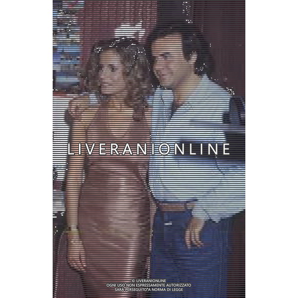 RETROSPETTIVA ISABELLA FERRARI ATTRICE NELLA FOTO ISABELLA FERRARI CON JERRY CALA\' NELL\'ANNO 1985 A ROMA AG ALDO LIVERANI SAS 