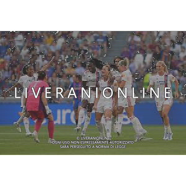 TVMV-Torino 21.05.2022 Allianz Stadium ©Manuela Viganti/Agenzia Aldo Liverani Barcellona vs Lione Uefa Women\'s Champions League Final 2022 Nella foto : esultanza lione dopo il gol di amandine henry ©VIGANTI/AGENZIA ALDO LIVERANI SAS