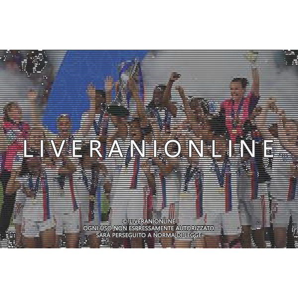 TVMV-Torino 21.05.2022 Allianz Stadium ©Manuela Viganti/Agenzia Aldo Liverani Barcellona vs Lione Uefa Women\'s Champions League Final 2022 Nella foto : l\'olympique lione vince la champions league femminile 2022 - Festeggiamenti esultanza fine gara ©VIGANTI/AGENZIA ALDO LIVERANI SAS