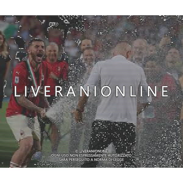 SASSUOLO - MILAN CAMPIONATO CALCIO SERIE A TIM 22.05.2022 NELLA FOTO ESULTANZA E FESTEGGIAMENTI A FINE GARA PER LA VITTORIA DELLO SCUDETTO - STEFANO PIOLI ©SANTANDREA/AGENZIA ALDO LIVERANI SAS