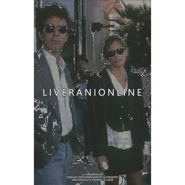 RETROSPETTIVA ISABELLA FERRARI ATTRICE NELLA FOTO ISABELLA FERRARI NELL\'ANNO 1989 AL FESTIVAL DI CANNES CON FRANCESCO NUTI AG ALDO LIVERANI SAS 