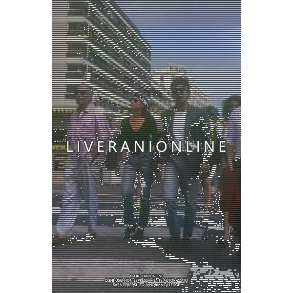 RETROSPETTIVA ISABELLA FERRARI ATTRICE NELLA FOTO ISABELLA FERRARI NELL\'ANNO 1989 AL FESTIVAL DI CANNES CON FRANCESCO NUTI AG ALDO LIVERANI SAS 