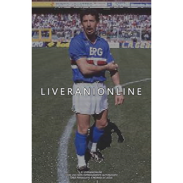 RETROSPETTIVA GIANLUCA VIALLI CALCIATORE NELLA FOTO CON LA MAGLIA DELLA SAMPDORIA NEL 1990-1991 ©ARCHIVIO DFP/AG. ALDO LIVERANI SAS
