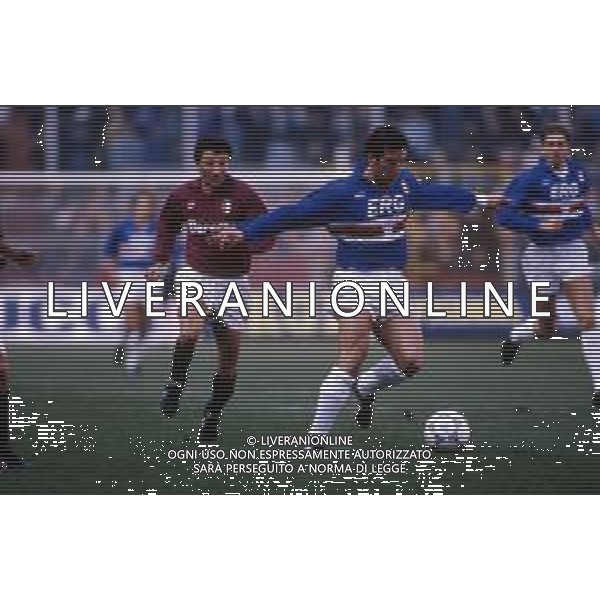 RETROSPETTIVA GIANLUCA VIALLI CALCIATORE NELLA FOTO CON LUCA FUSI IN SAMPDORIA - TORINO CAMPIONATO CALCIO 1991-1992 ©ARCHIVIO DFP/AG. ALDO LIVERANI SAS