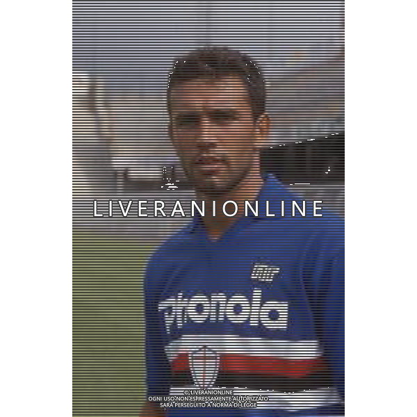 RETROSPETTIVA LUCA PELLEGRINI CALCIATORE NELLA FOTO CON LA MAGLIA DELLA SAMPDORIA NEL 1986-1987 ©DFP/ARCHIVIO AGENZIA ALDO LIVERANI SAS