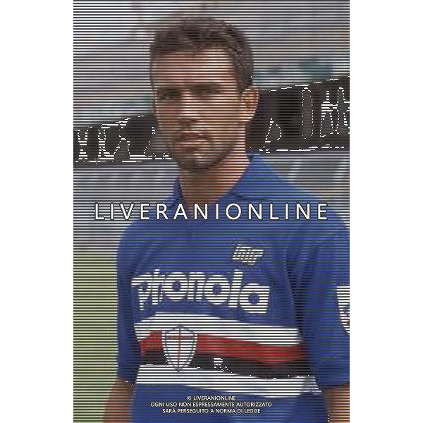 RETROSPETTIVA LUCA PELLEGRINI CALCIATORE NELLA FOTO CON LA MAGLIA DELLA SAMPDORIA NEL 1986-1987 ©DFP/ARCHIVIO AGENZIA ALDO LIVERANI SAS