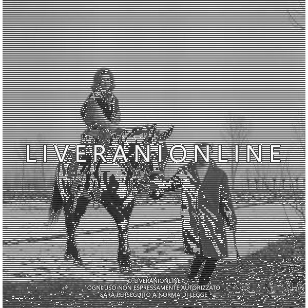 RETROSPETTIVA LIANA ORFEI ATTRICE E CIRCENSE NELLA FOTO A CAVALLO ALL\'IDROSCALO DI MILANO IL 31 GENNAIO 1963 ©Archivio Giovanni Liverani/AGENZIA ALDO LIVERANI SAS
