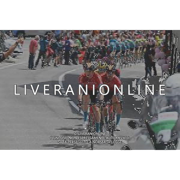 28-05-2022 Giro D\'italia; Tappa 20 Belluno - Passo Fedaia; 2022, Bahrain - Victorious; Sutterlin, Jasha; Bauhaus, Phil; Cencenighe Agordino; FOTO STEFANO SIROTTI-AG ALDO LIVERANI SAS