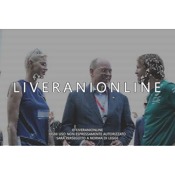 (L to R): Princess Charlene of Monaco with HSH Prince Albert of Monaco (MON) and Sebastian Vettel (GER) Aston Martin F1 Team. 28.05.2022. Formula 1 World Championship, Rd 7, Monaco Grand Prix, Monte Carlo, Monaco, Qualifying Day. - www.xpbimages.com, EMail: requests@xpbimages.com © Copyright: Coates / XPB Images/AGENZIA ALDO LIVERANI SAS - ITALY ONLY EDITORIAL USE ONLY