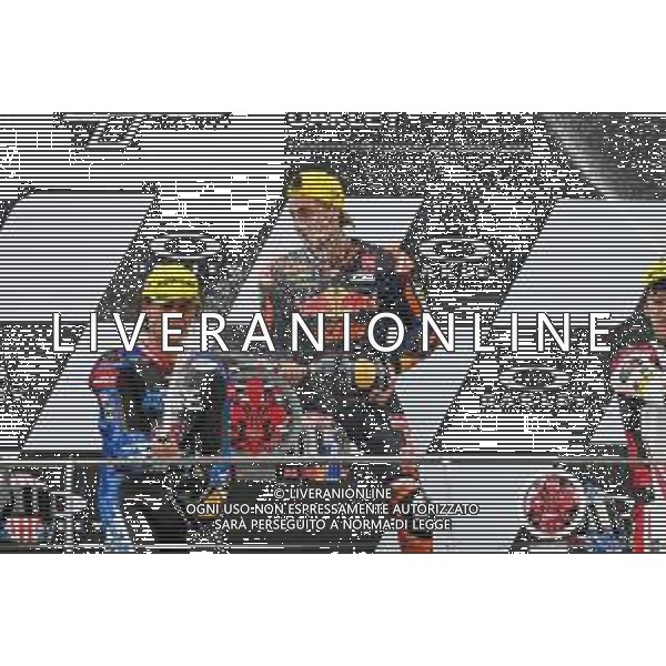 Alessio Marini/LMedia - Gran Premio d\'Italia Oakley Race Moto2, Moto3 - MotoGP World Championship<stagioneSportiva> May 29 2022 - Mugello International Circuit Mugello, Italy Gran Premio d\'Italia Oakley Race Moto2, Moto3 Photo showing: Pedro Acosta SPA Red Bull KTM Ajo KALEX celebrate the victory in Moto2 @Alessio Marini/LiveMedia /AGENZIA ALDO LIVERANI SAS